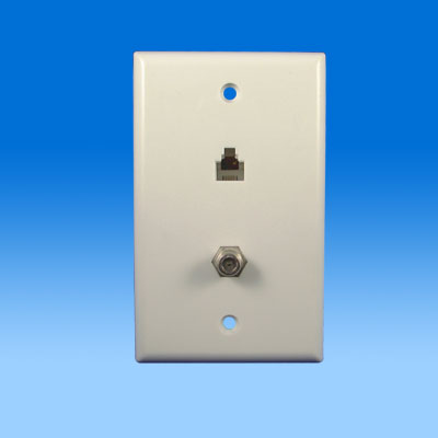 ZH-WP37   MID-SIZE SMOOTH WALL PLATE WITH TELEPHONE JACK AND F-81
